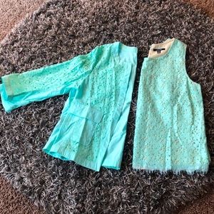Lace blazer and tank set